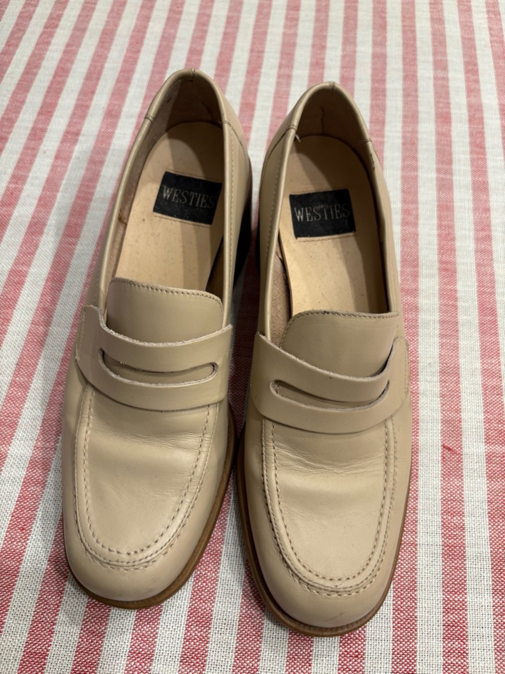 Westies Women’s Cream Leather Penny Loafers